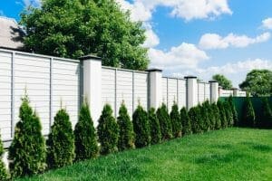 Vinyl fence after cleaning